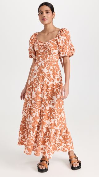 English Factory + Floral Print Maxi Dress
