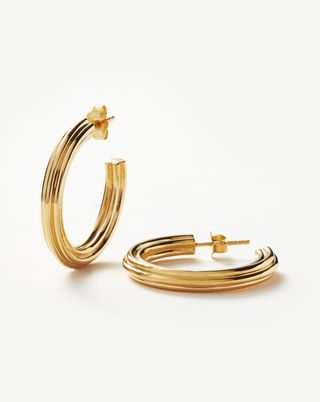 Missoma + Ridge Large Hoop Earrings | 18ct Gold Plated
