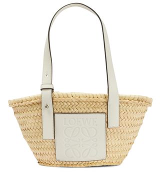 Loewe + Small Leather-trimmed Basket Tote