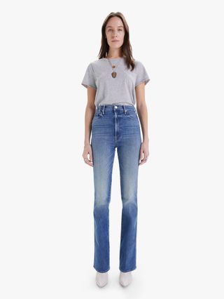 Mother Denim + High Waisted Smokin' Double Heel Jeans in Beyond the Sky