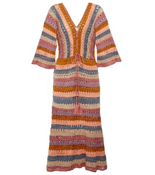 Anna Kosturova + Farrah Striped Crochet Maxi Dress