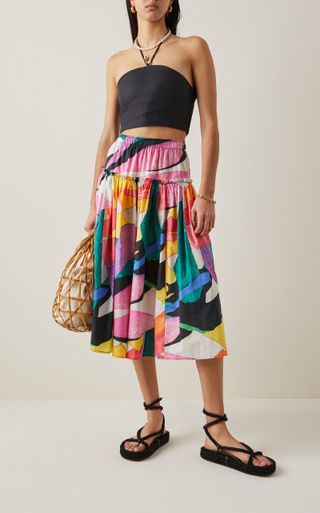 Mara Hoffman + Alejandra Printed Organic Cotton Midi Skirt