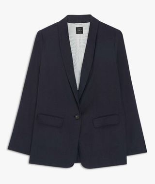 John Lewis + Navy Linen Ecovero Blazer