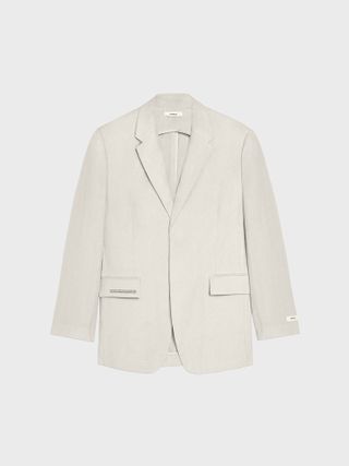 Pangaia + Aloe Linen Tailored Blazer in Limestone