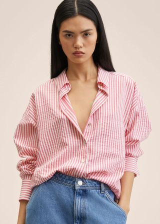 Mango + Oversize Striped Shirt