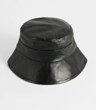 Ted Baker + Wide Brim Leather Bucket Hat