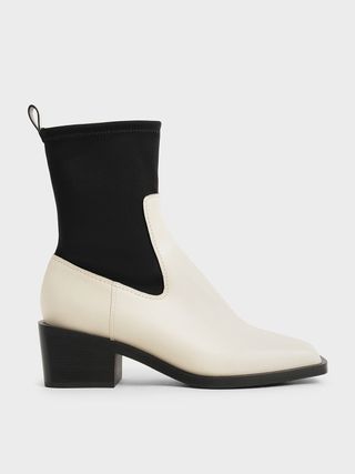 Charles & Keith + Two-Tone Sock Boots