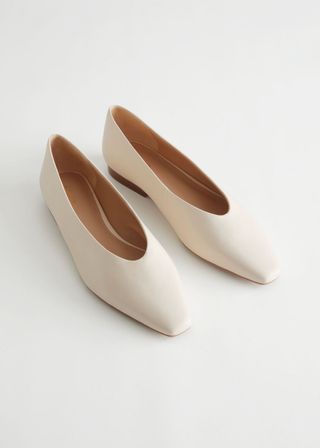 & Other Stories + Pointed Leather Ballerine Flats