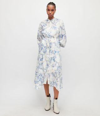 AllSaints + Skye Buruberu Silk Linen Blend Dress