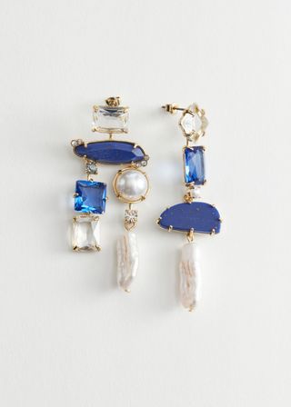 & Other Stories + Rhinestone Pearl Hanging Earrings