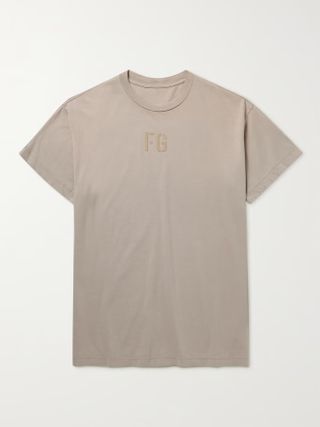Fear of God + Logo-Flocked Cotton-Jersey T-Shirt