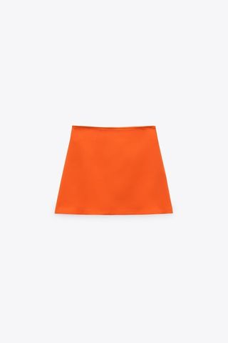 Zara + High-Waisted Short Skirt
