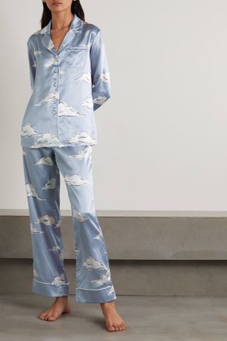 Olivia Von Halle + Lila Metamorphoses Printed Silk-Satin Pajama Set