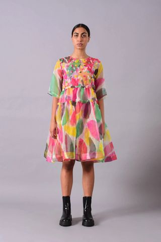 NorBlack NorWhite + Blossom Painted Tier Dress