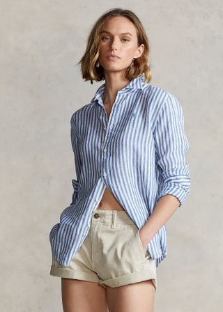 Polo Ralph Lauren + Relaxed Fit Striped Linen Shirt