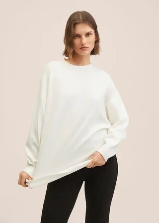 Mango + V-Neck Oversize Sweater