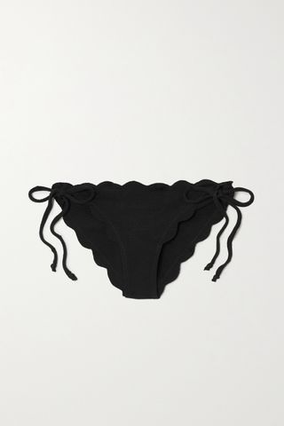 Marysia + + Net Sustain Mott Scalloped Recycled Seersucker Bikini Briefs