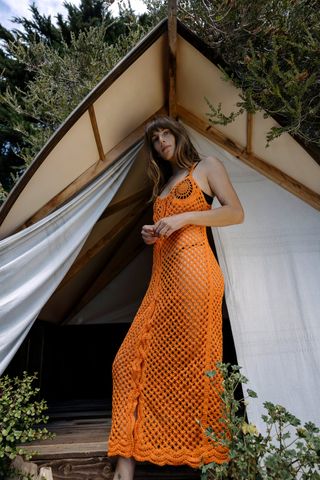 Zara + Crochet Midi Dress