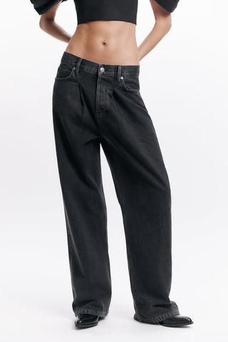 Zara + Pleated Boyfriend Relaxed-Fit Jeans