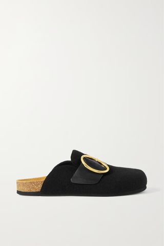 Jw Anderson + Buckled Leather-Trimmed Felt Slippers