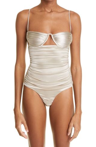 Isa Boulder + Ripple Ruched One-Piece Swimsuit