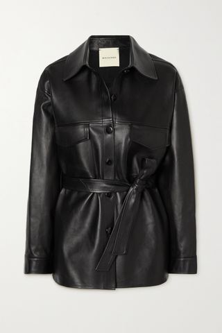 Bouguessa + Monica Belted Leather Jacket