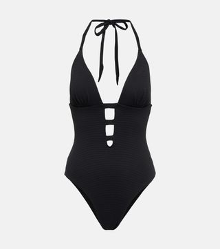 Alexandra Miro + Cindy Cutout Halterneck Swimsuit