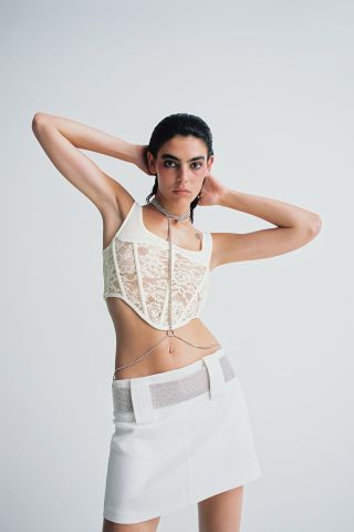 Zara + Lace Corset Style Top