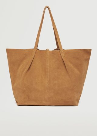 Mango + Leather Shopper Bag