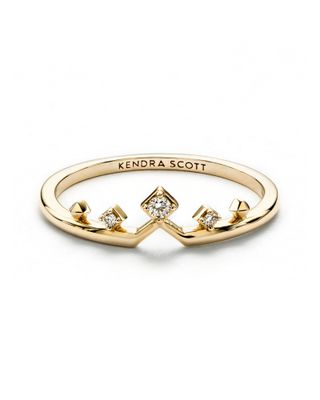 Kendra Scott + Michelle 14k Yellow Gold Band Ring in White Diamond