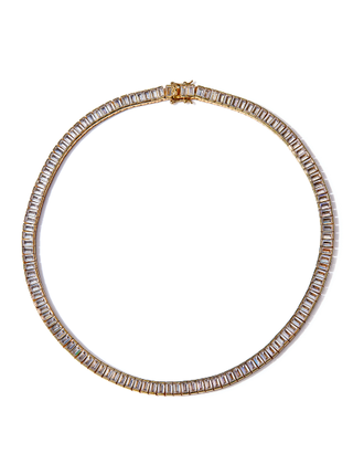 Dorsey + Bessette, Lab-Grown White Sapphire Baguette Riviere Necklace