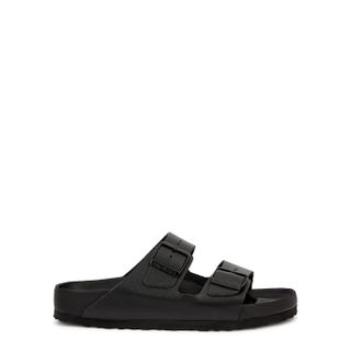 Birkenstock + Arizona Black Leather Sliders