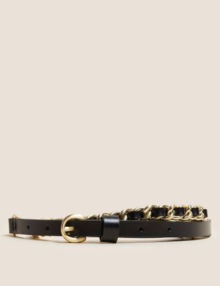 M&S Collection + Leather Chain Waist Belt
