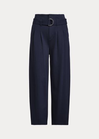 Ralph Lauren + Ponte Pleated Cropped Trousers