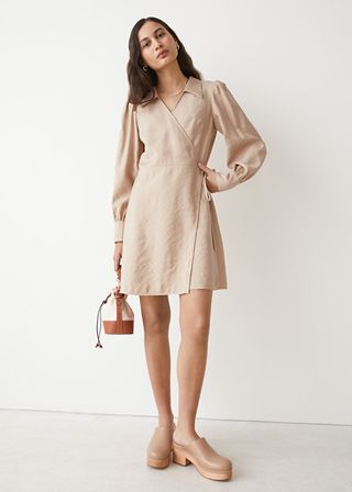 & Other Stories + Collared Wrap Mini Dress