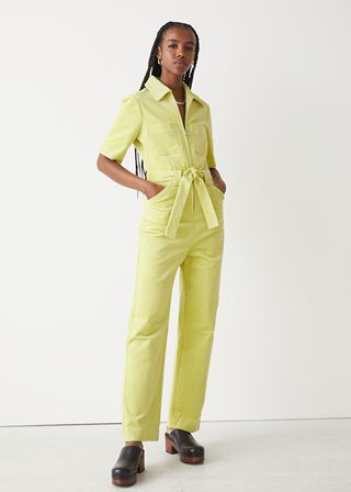 & Other Stories + Belted Short Sleeve Jumpsuit
