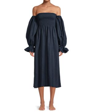 Sleeper + Atlanda Off-The-Shoulder Linen Dress