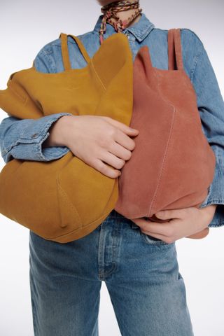 Zara + Everyday Split Leather Tote Bag