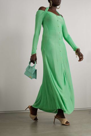 Jacquemus + Lagoa Cold-Shoulder Stretch-Knit Maxi Dress