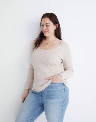 Madewell + Pointelle Square-Scoop Tee