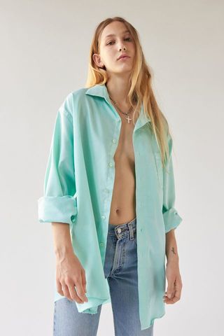 Urban Outfitters + Urban Renewal Recycled Overdyed Pop Color Button-Down Shirt