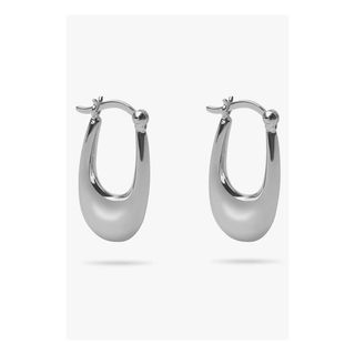 Argento Vivo Sterling Silver + Oval Chunky Hoop Earrings