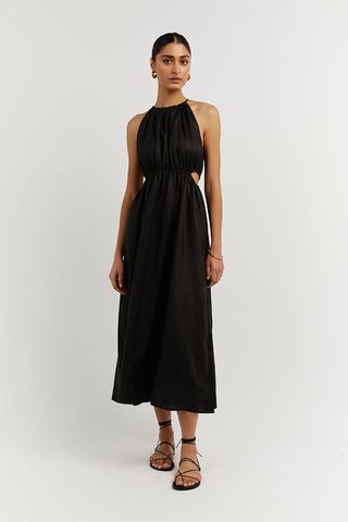 Dissh + Bonnie Black Linen Midi Dress