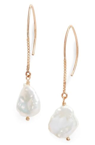 Set & Stones + Flora Freshwater Pearl Threader Earrings