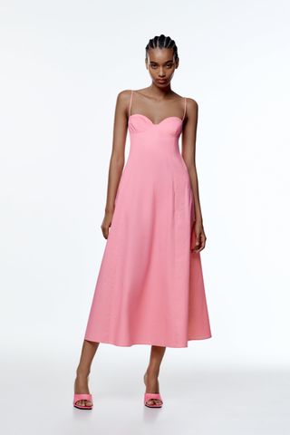 Zara + Poplin Midi Dress