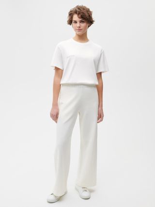 Pangaia + Move Wide Leg Trousers in Off-White