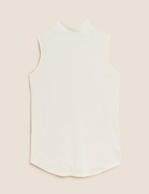 M&S Collection + High Neck Sleeveless Vest Top