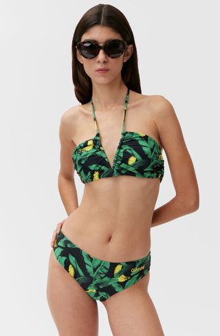 Ganni + Halter Bikini Top