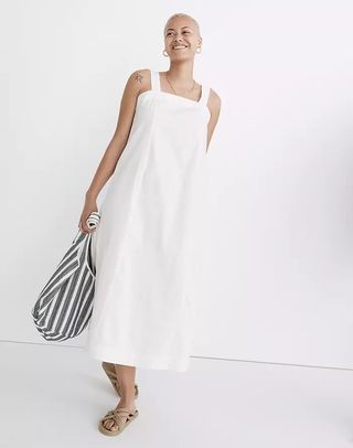Madewell + Linen-Cotton Princess-Seamed Midi Dress
