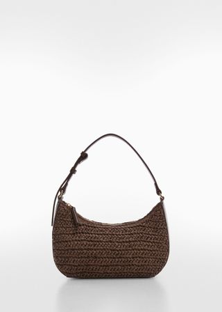 Mango + Natural Fiber Shoulder Bag